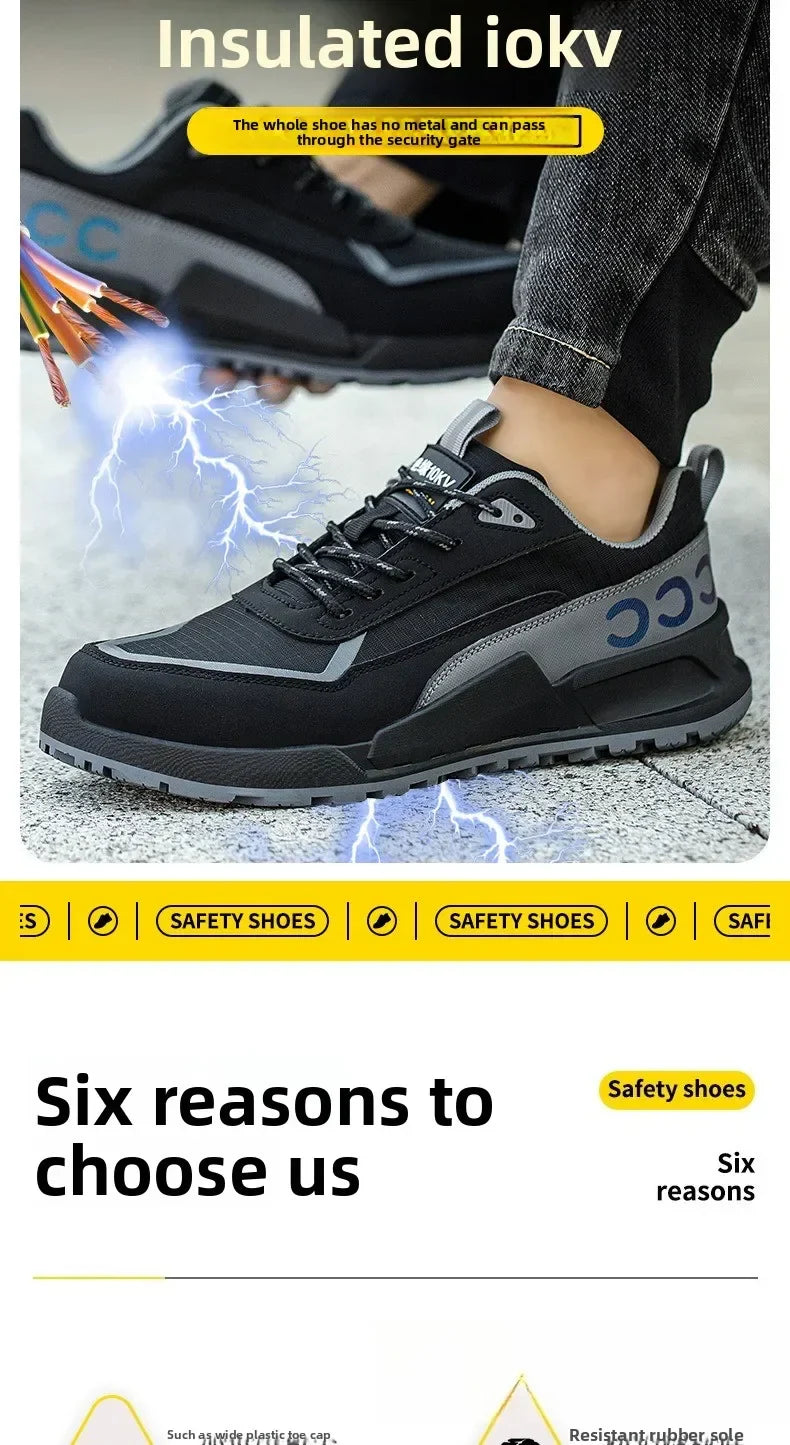 Labor Protection Shoes Men's Anti Smashing Anti Piercing Work Shoes Insulated 10KV Wear-resistant Electrical Shoes Safety Shoes