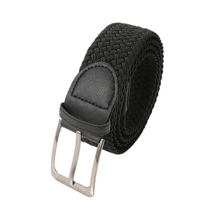Stretch Canvas Pin Buckle Trouser Belts Plus Large Size 130 140 150cm Elastic Woven Belt Casual Women Men's Punched Waist Straps