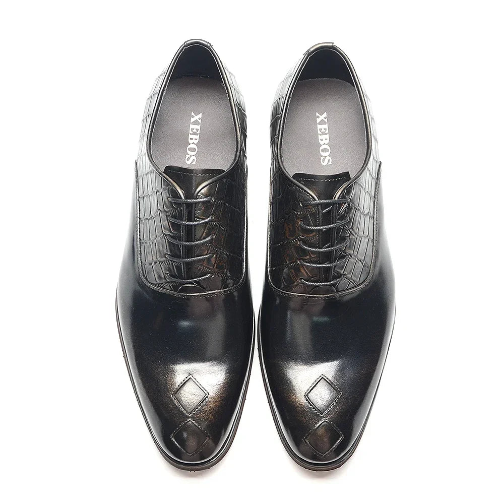 Classic Italian Casual Business Men's Oxford Formal Shoes Genuine Leather Black Handmade Comfortable Sole Lace-up Man Sneakers