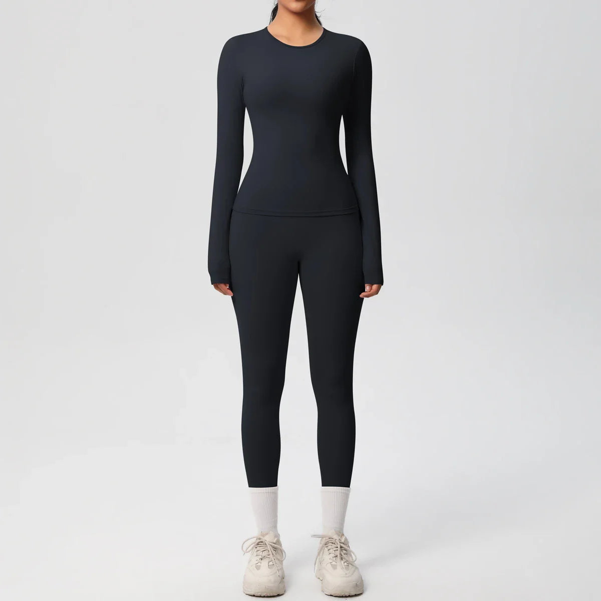 2 PCS Sportswear Yoga Set Gym Clothes Yoga Suits For Women Fitness Set Tracksuits Sports Long Sleeve Crop Top Gym Leggings