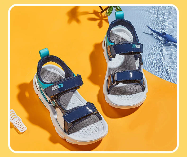 2025 Summer Boys Soft Sandals Fashion Children Shoes Autumn Light Cartoon Sandalias Flat Beach 4-12 Years Old Kids Shoes 12yrs