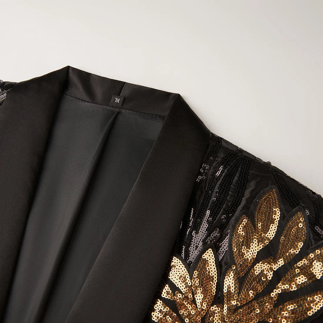 Men's Gold Sequin Applique Fashion Trend Suit Set High-Quality Casual Jacket And Western Pants Two-Piece Ensemble