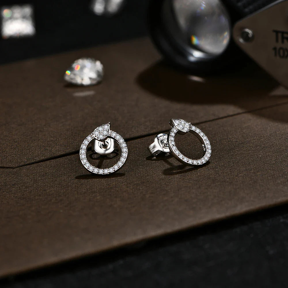 Classic D VVS1 Color Moissanite Stud Earrings for Women Solid 925 Sterling Sliver Engagement Wedding Jewelry Party Gift