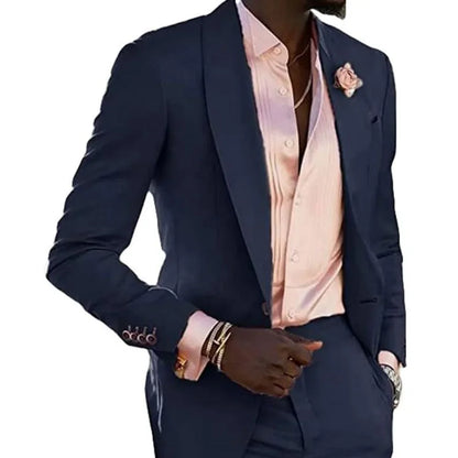 Men's 2-Piece Tuxedo Slim Fit Moda Masculina Wedding Smoking Blazer Jacket And Pants Traje Homme Mariage Fitted Formal Wear