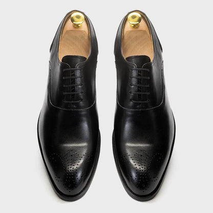 Men's Classic Italian Style Genuine Leather Oxfords Dress Shoes Lace-Up Black/Brown Business Office Wedding Formal Footwear
