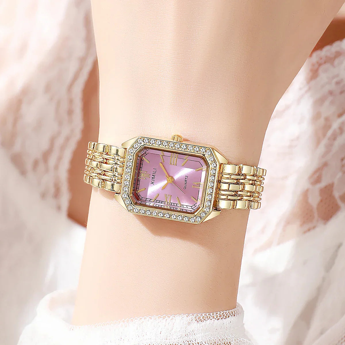 New High-end Luxury Ladies Watches Elegant Diamond Jewelry Quartz Bracelet Wristwatch Gifts for Women 2025 Fashion Dress Watch