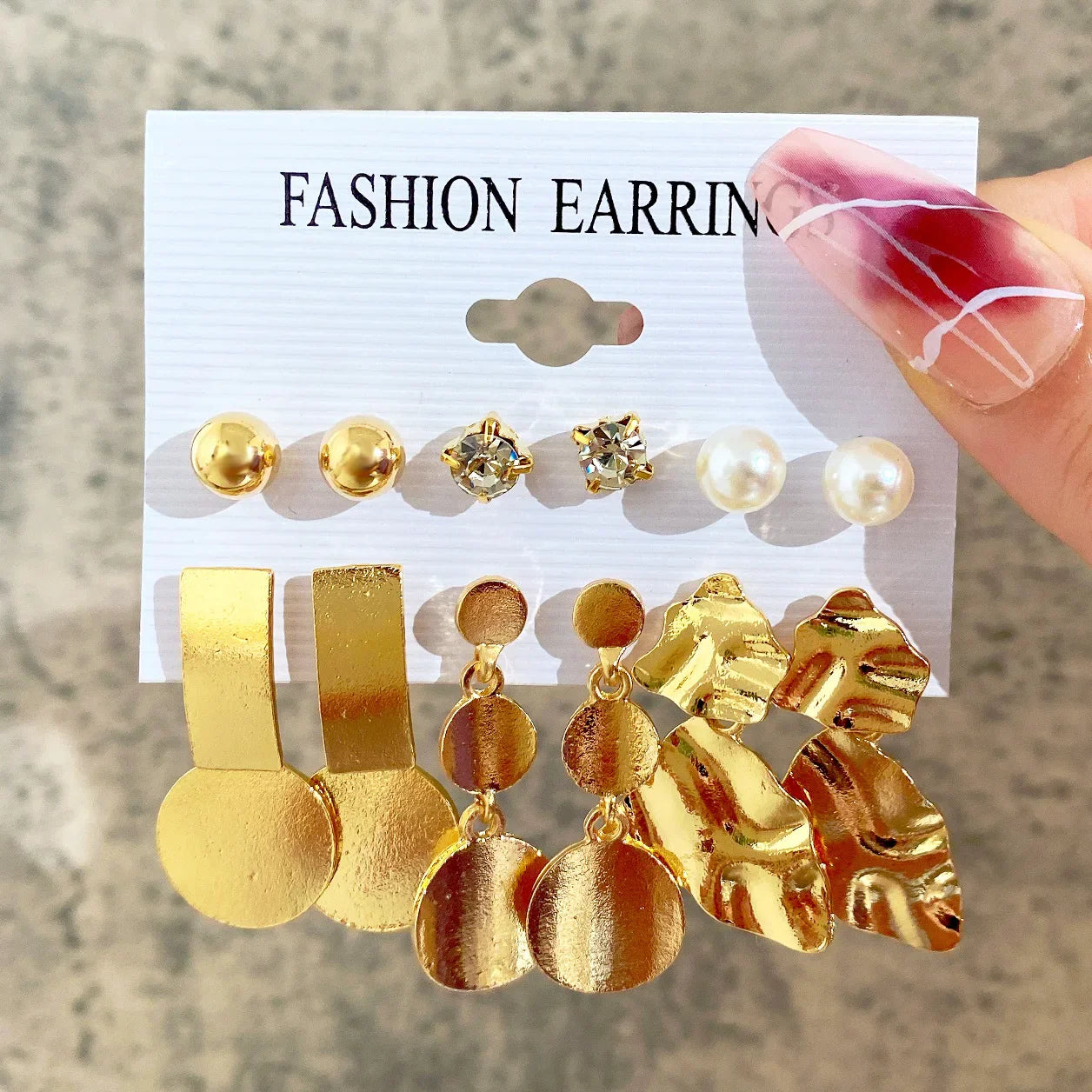 Fashionable Pearl Note Butterfly Geometric Tassel Stud Earrings Women Suit Elegant Charm Engagement Party Jewelry