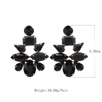 New Crystal Dangle Earrings For Women Rhinestone Earrings Weddings Ladies Party Fashion Jewelry Accessories Wholesale Gifts