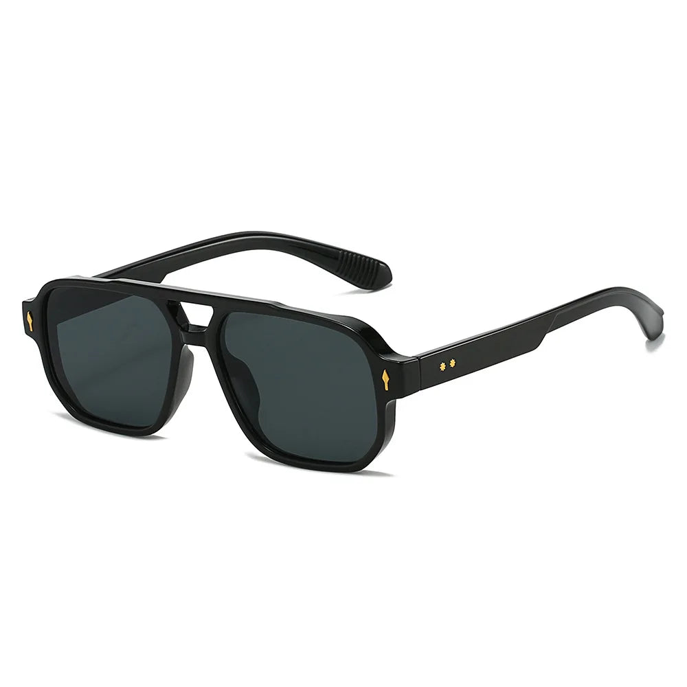 Fashion Square Sunglasses Women Men Driving Rivets Arrow Decoration Casual Travel Suitable for All Sun Glasses Uv400
