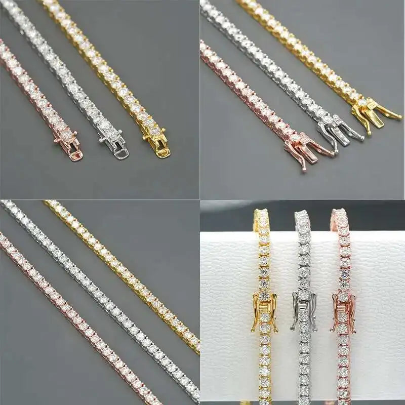 925 Sterling Silver Moissanite Tennis Bracelet D VVS1 with GRA Certificate Exquisite and Luxurious Jewelry Gift