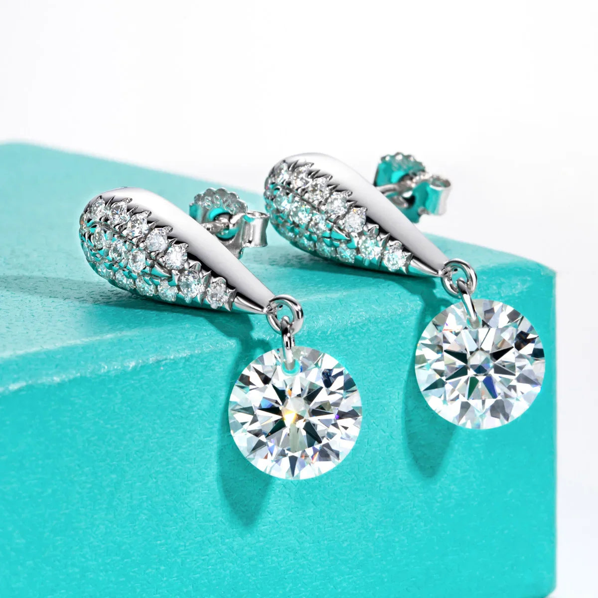 6cttw D Color Moissanite Drop Earrings 18K Gold Plated 925 Sterling Silver Luxurious Stud Earring Women Gifts Wholesale