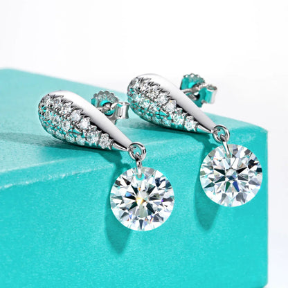 6cttw D Color Moissanite Drop Earrings 18K Gold Plated 925 Sterling Silver Luxurious Stud Earring Women Gifts Wholesale