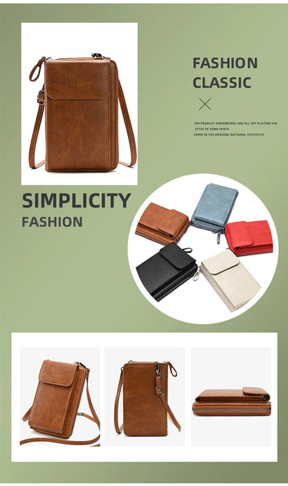 Fashionable single-shoulder bag, versatile crossbody bag, colorful mobile phone bag, large-capacity coin purse