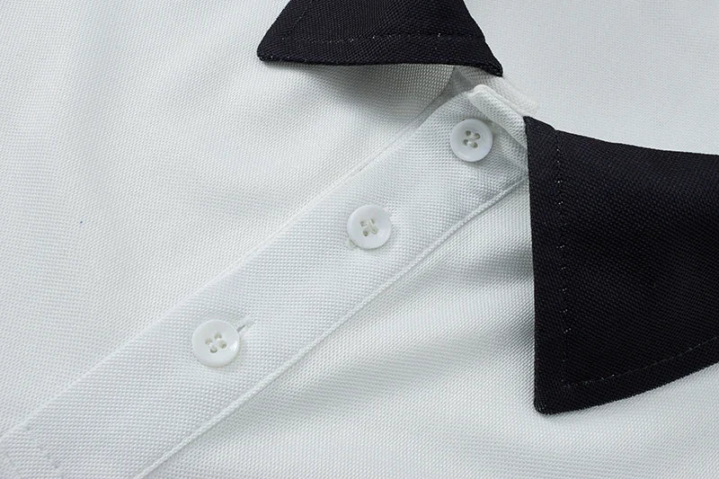 Striped Polo Shirt Men Plus Size 1XL-7XL 110-180kg Short Sleeve T-Shirt Loose Polos Oversized Tops Grey White Big Male Clothing