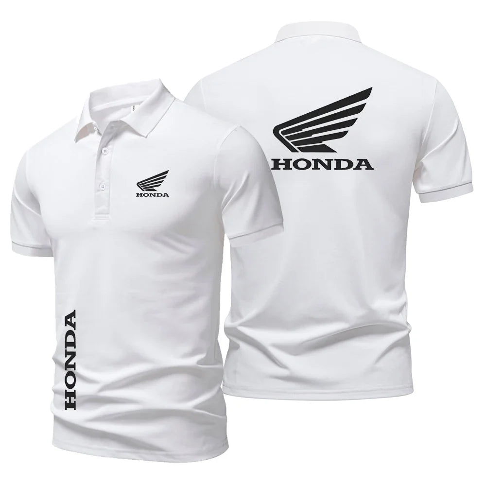 Summer high quality tops men and women short-sleeved t-shirts Honda racing POLO shirts motorcycle print t-shirts