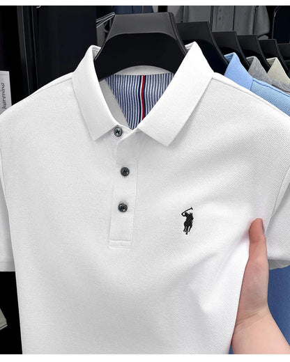 High end brand 100% cotton short sleeve polo shirt men luxur pony embroidery comfort breathable fashion T-shirt summer new top