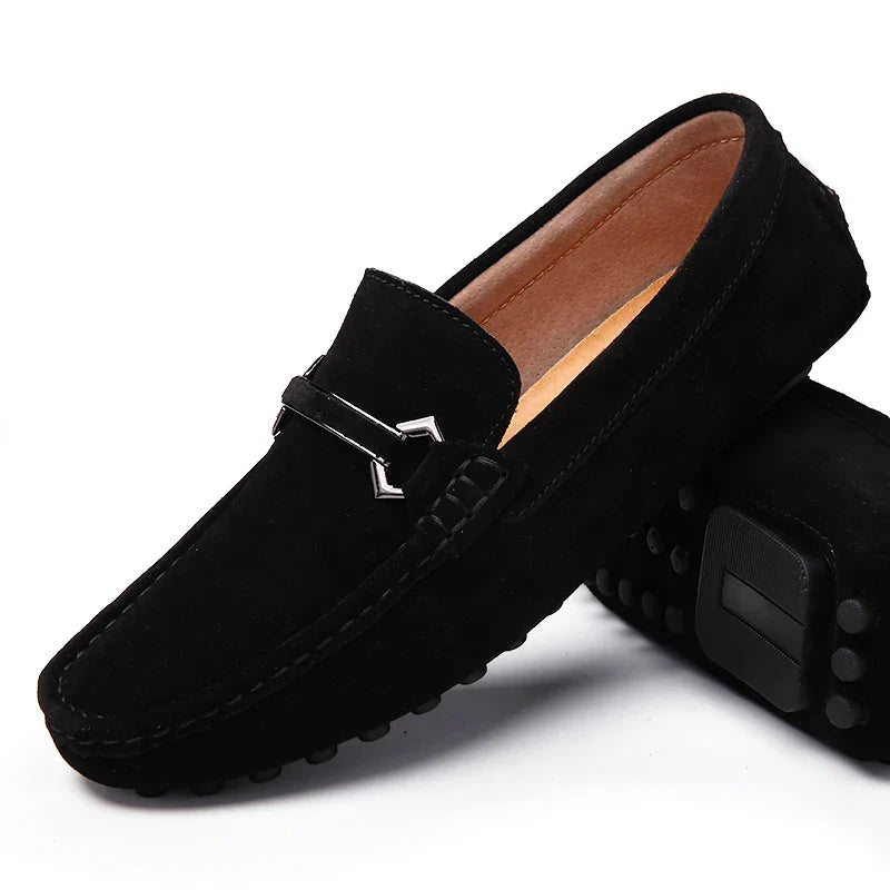 Genuine Leather Men Casual Shoes High Quality Suede Slip on Man Loafers Flats Soft Non Slip Mens Driving Shoes Size 38-46
