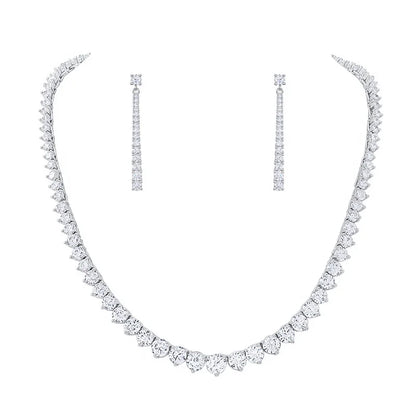 Brand New Arrival Elegant Cubic Zirconia Bridal Necklace and Drop Earring Set for Wedding or Party Jewelry Gifts