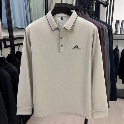 Men's long sleeved T-shirt shirt collar polo shirt 2025 spring autumn new casual wear horse logo