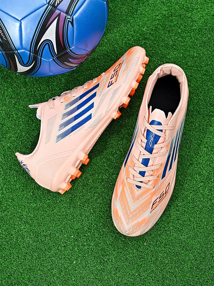 Soccer Cleats for Men Women Breathable Cushioned Insole Anti-Slip Football Shoes for AG/TF Outdoor Sports Boots