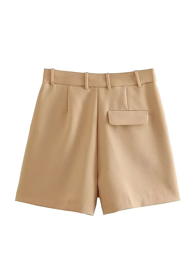 Female Shorts Black Pink Shorts Woman Summer 2024 Pleated Baggy White Shorts For Women Casual High Waist Short Pants