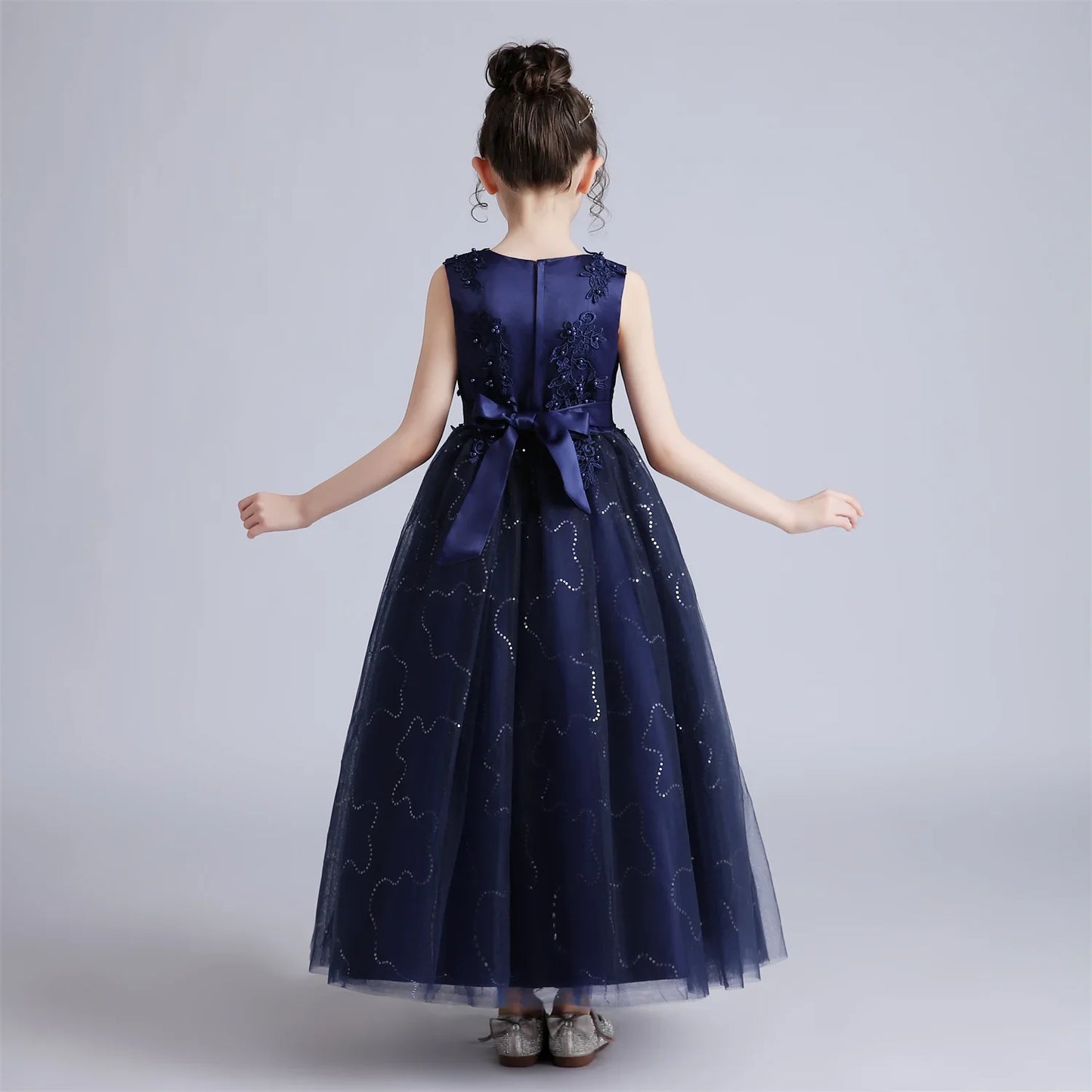 Kids Dresses For Girls Lace Dress Gown Princess Clothes Children Formal Evening Party Flower Girls Wedding Vestidois