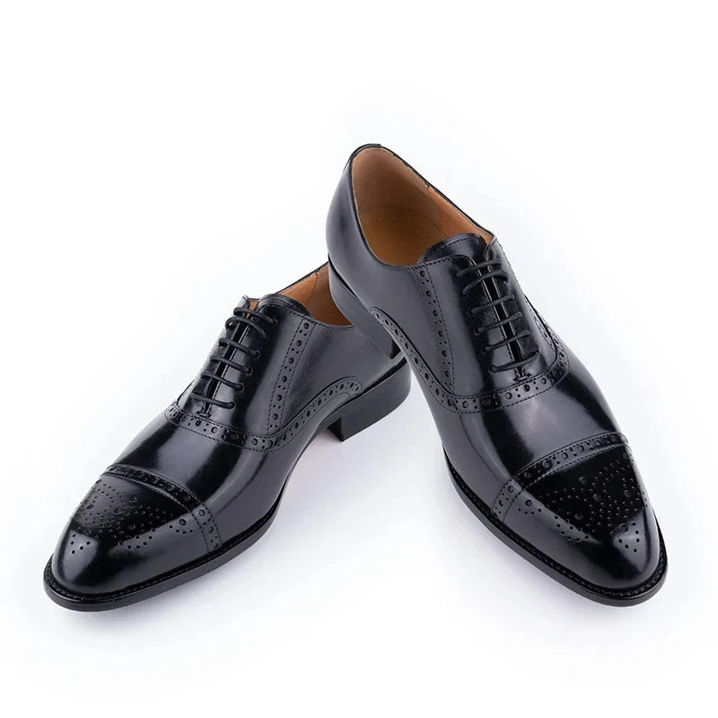 Luxury Mens Leather Wedding Shoes China Factory Hot Selling Handmade Genuine Men Formal Dress Shoes Lace-Up Classic Brogue Shoe