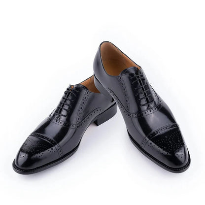 Luxury Mens Leather Wedding Shoes China Factory Hot Selling Handmade Genuine Men Formal Dress Shoes Lace-Up Classic Brogue Shoe