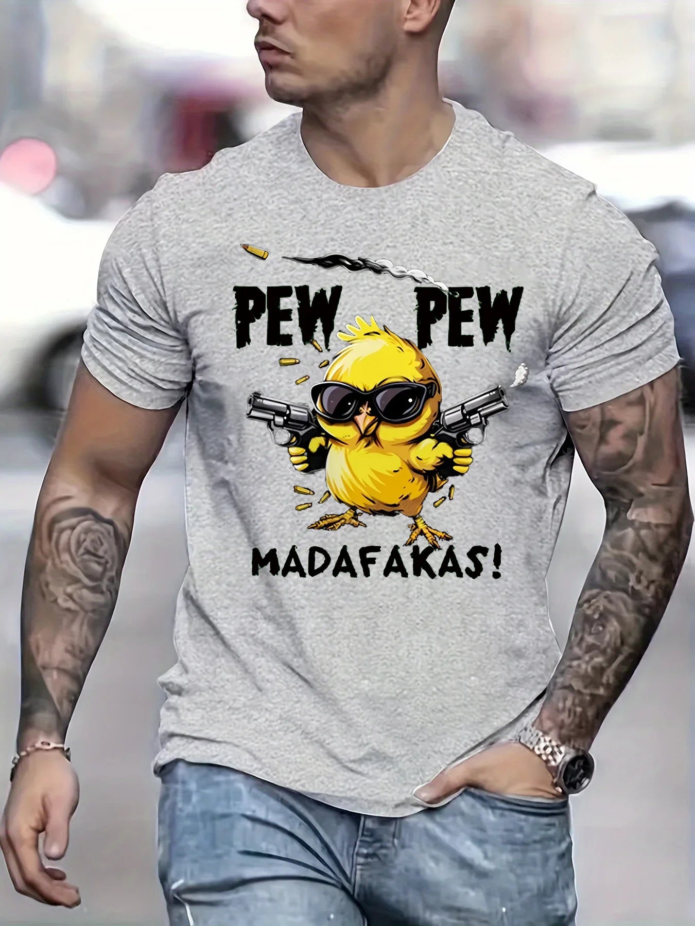 Summer men's 100% pure cotton casual loose oversized cool girl cartoon printed comfortable round neck short sleeved T-shirt top