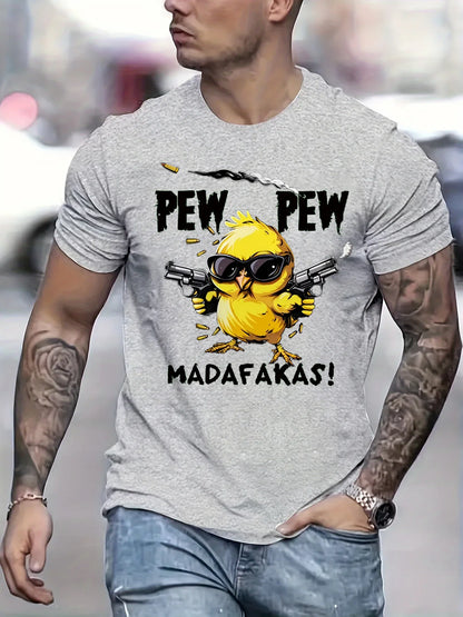 Summer men's 100% pure cotton casual loose oversized cool girl cartoon printed comfortable round neck short sleeved T-shirt top