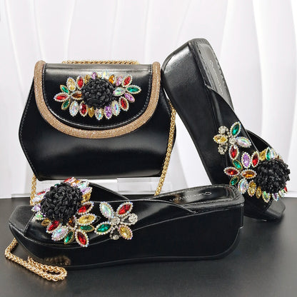 2026 Newest INS Style Wine Color Elegant Women Heels Nigeria Popular Designer African Ladies Shoes And Bag Set for Wedding