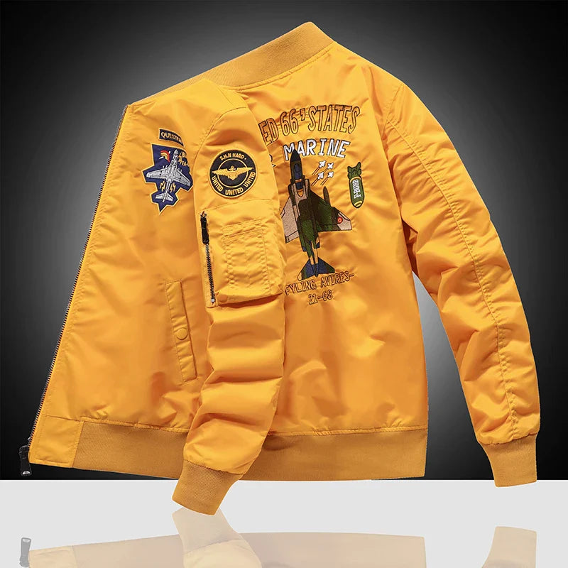 American overalls pilot jacket Men's autumn and winter thickened Baseball uniform Trendy coat Men's military fan jacket Men