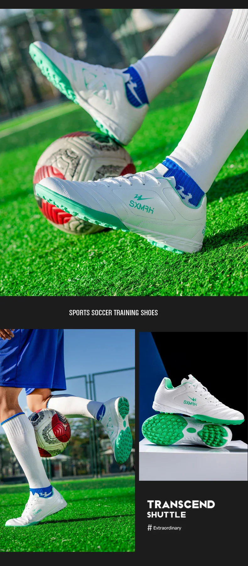 Double Star Men's Genuine TF Turf Soccer Shoes, for Primary School Students, Teenagers, Adults & Kids, Professional Training and