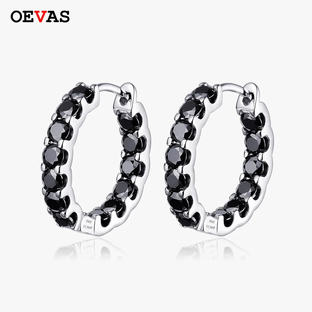 100% 925 Sterling Silver 3mm Real Moissanite Hoop Earrings For Men Women 2023 Trending Luxury Wedding Party Fine Jewelry