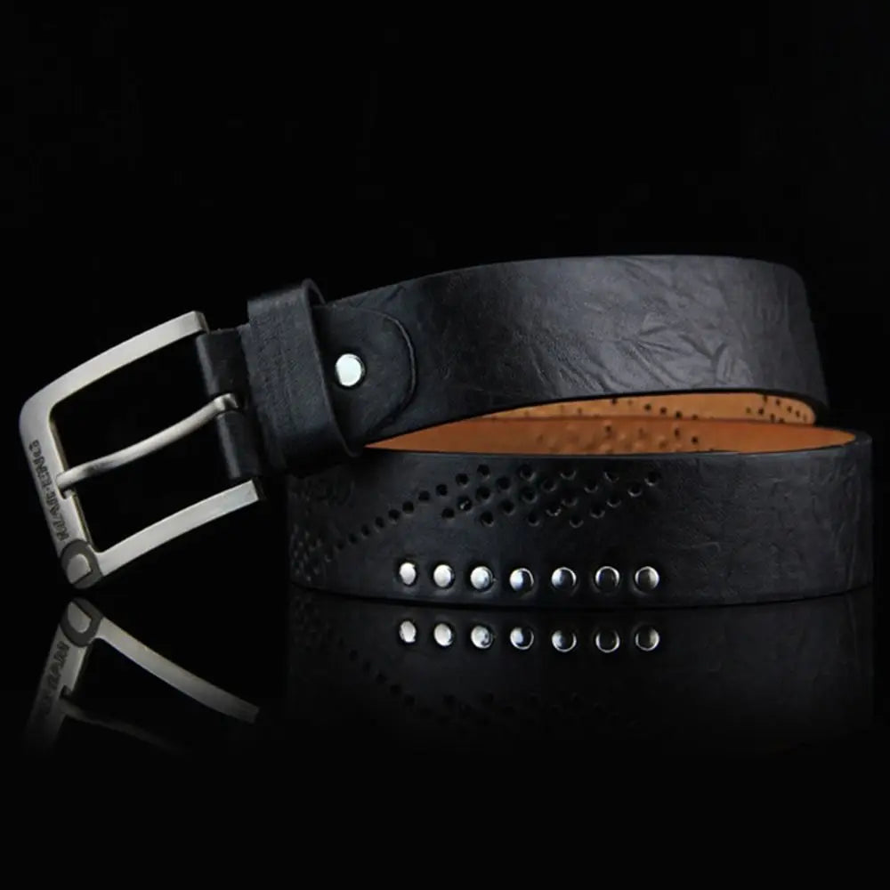 Genuine Leather Men's Belt Luxury High Quality Classic Buckle Business Cowboy Vintage Waistband Alloy Belts