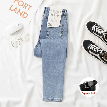 Black Grey Jeans Women's Slimming Cropped Pants