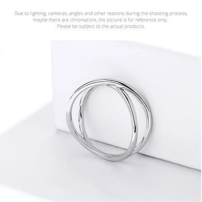 14K Gold Plated X Ring Dainty Minimalist 925 Sterling Silver Cross Ring for Women Promise Jewelry 2 Colors SCR543