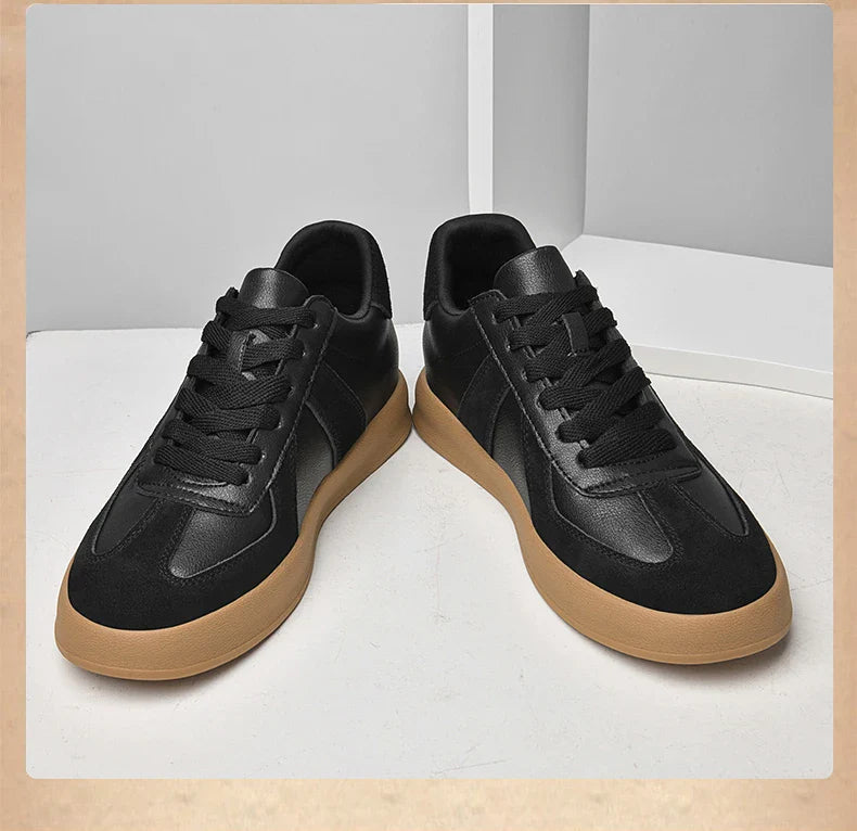 Invisible Height-Increasing Shoes 8cm German Training Shoes for Men, Summer Breathable Casual Sneakers, Genuine Leather Retro Versatile Forrest Gump Shoes 6cm