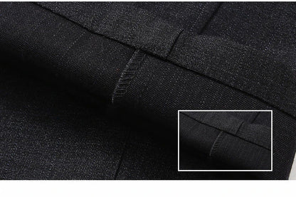 Autumn Summer New Men's Slim Business Pants Fashion Stretch Thicken Casual Trousers Brand Solid Pant Black Navy Plus Size GOZBKF