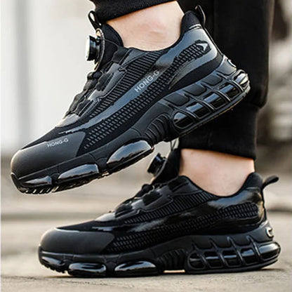 Men's Safety Shoes Air Cushion Protection Safety Boots Fashionable Casual Shoes Breathable Odor Protection Men's Work Shoes