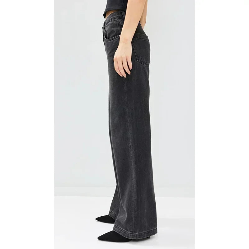 Ins Fashion Jeans Women Comfortable High Waisted White Jeans Girls Thin Stretch Denim Pants Female Straight Leg Trousers