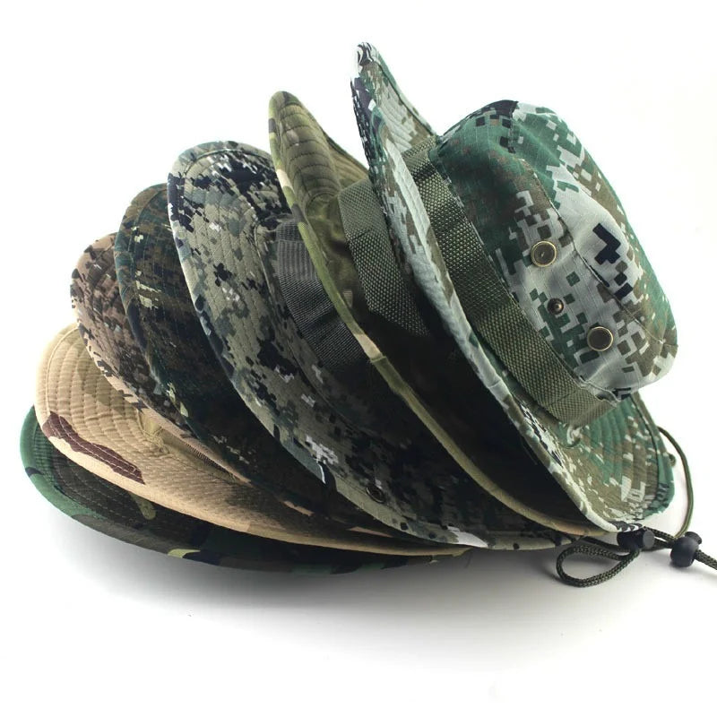 Camouflage Tactical Cap Boonie Bucket Hat Caps Camo Men Outdoor Sports