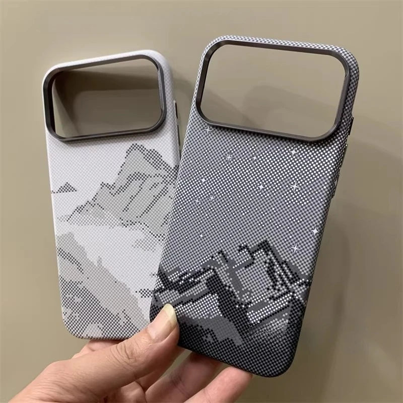 River Mountains Magnetic Phone Case for iPhone 15 16 17 Pro Max Magnets Charging Back Cover Camera Lens Protection Shell Coques