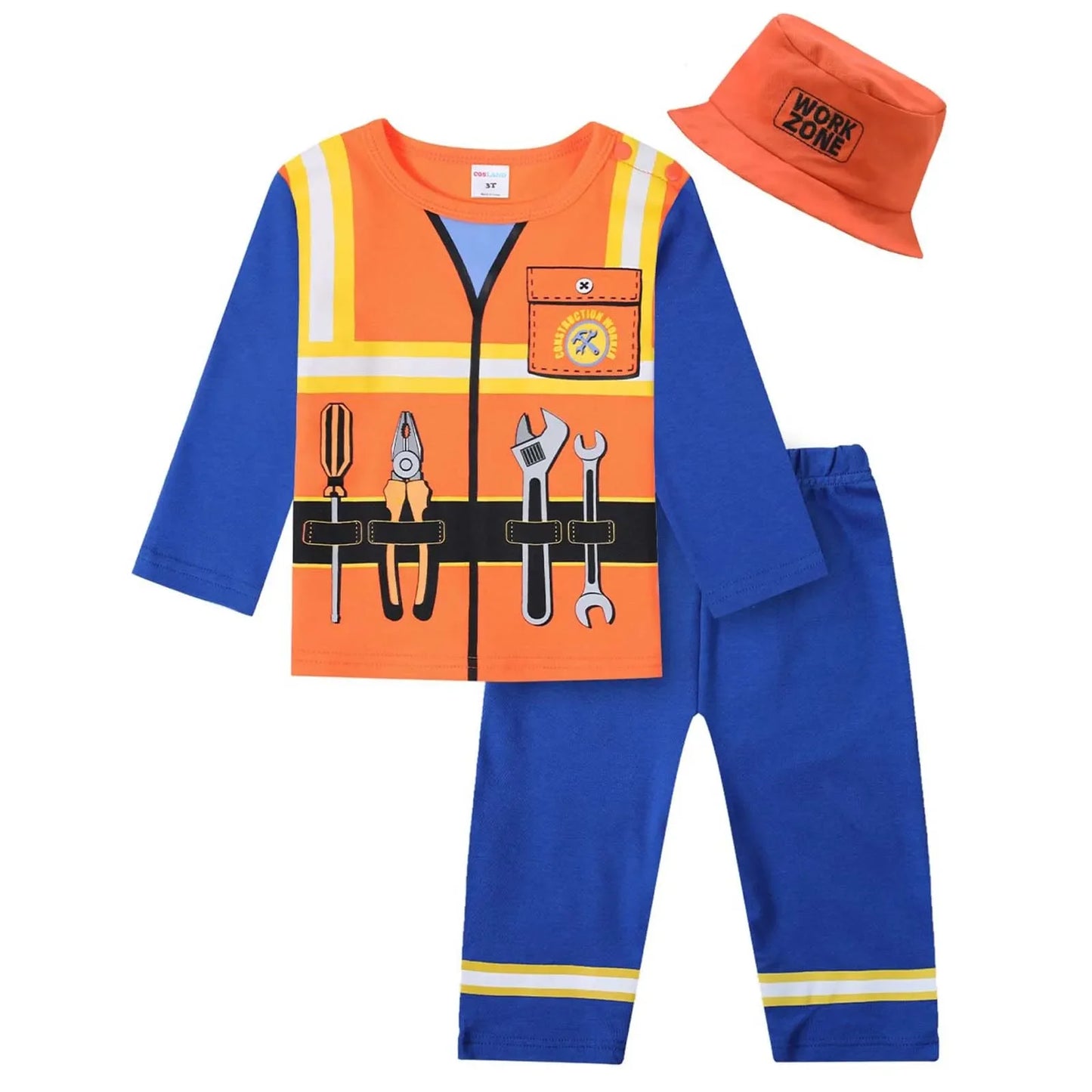 Boys Pilot Costumes Baby Firefighter Clothing Infant Police Cosplay Party Outfits Set Long Pants with Hat Halloween Costume