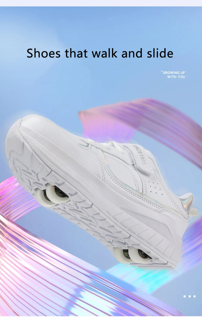 Roller Skate Shoes Kids Autumn 2024 Children Fashion Casual Sports Toy Birthday Gift Games Boys 4 Wheels Sneakers Girls