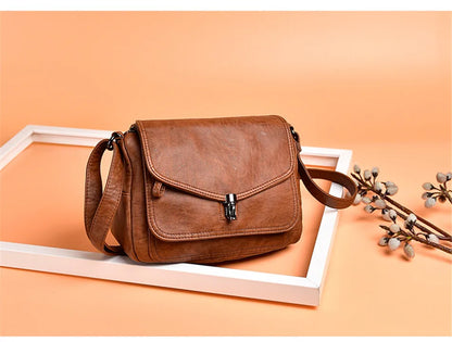 Vintage Soft Leather Femmels' Shoulder Bags Luxury Handbags Women's Packet New Designer Small Crossbody Bag 2024 Sac a Femme