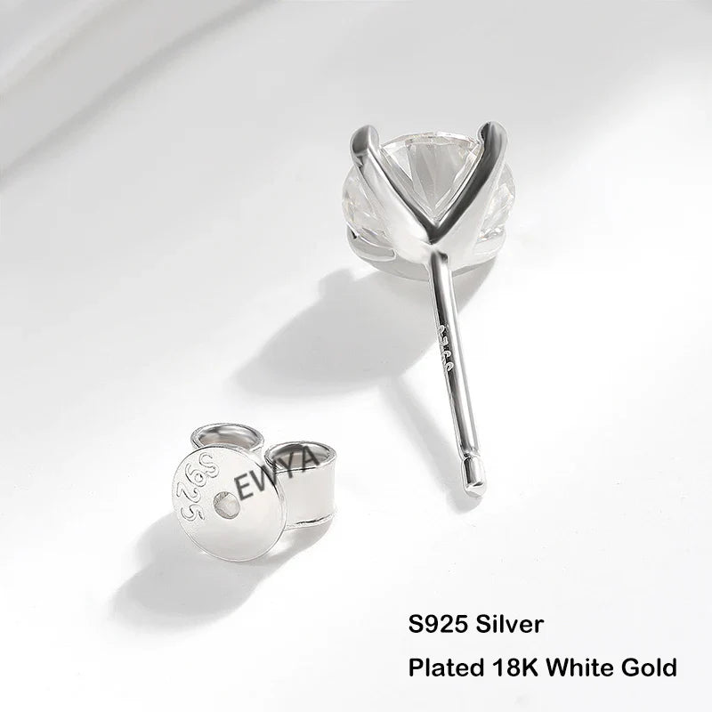Luxury 0.4-4CT D Color Moissanite Screw Earrings For Women Party Fine Jewelry 4 Prong S925 Sterling Silver Diamond Earring