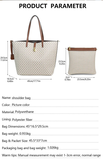 CH Elegante Luxo Leve Prática Com Bolsas Cor Pura Simples Grande Capacidade Casual Resistente Marca Bolsa Feminina Bolsa de Ombro