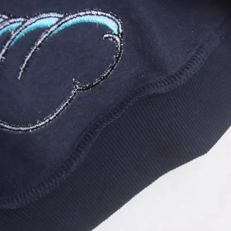 Moletom de Lã Bordado com Estampa de Desenho Animado do Castelo Mundial Letra Mágica Mickey Mouse Feminino com Zíper e Capuz VELUDO Blusa