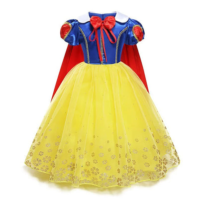 Girls Snow White Princess Dress Mesh Clothes Vestidos Kids Christmas Halloween Carnival Cosplay Costume